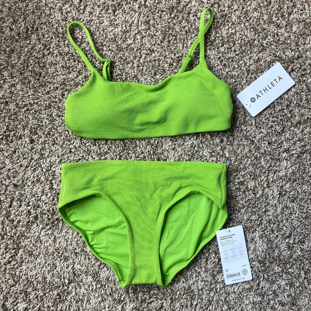Athleta NWT Lime Green Bikini